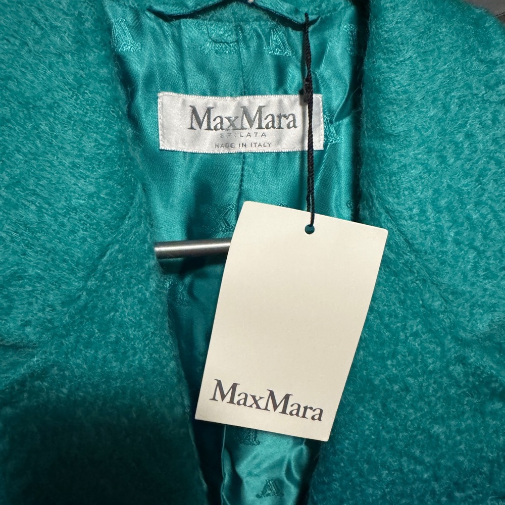 MAXMARA TURQUOISE mohair skirt and jacket SET - Picture 4 of 11